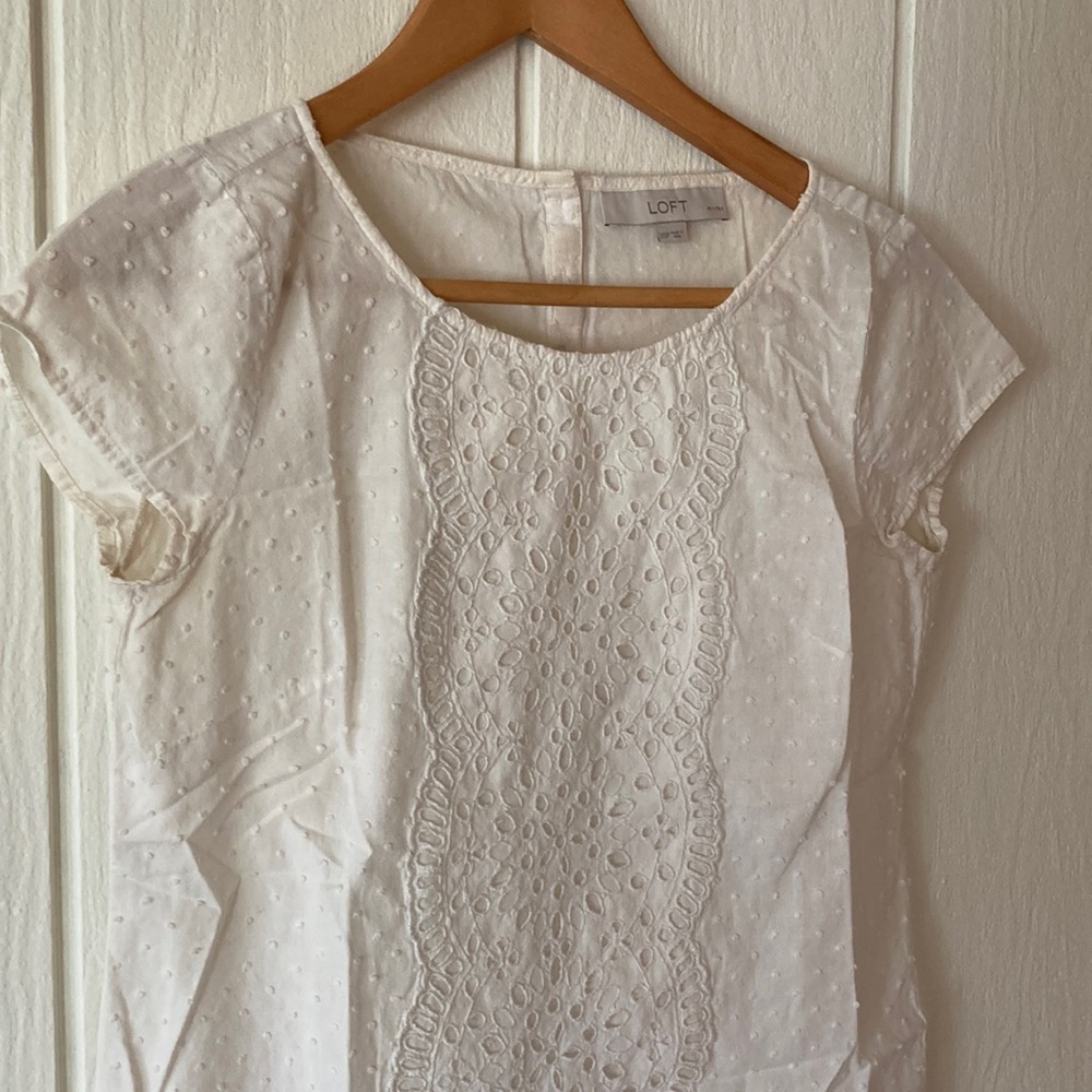 Loft white lace tee shirt